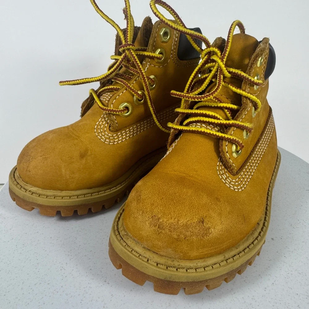 Timberland Premium Waterproof Toddler Boots 6M Wheat Gold Good 12809‎